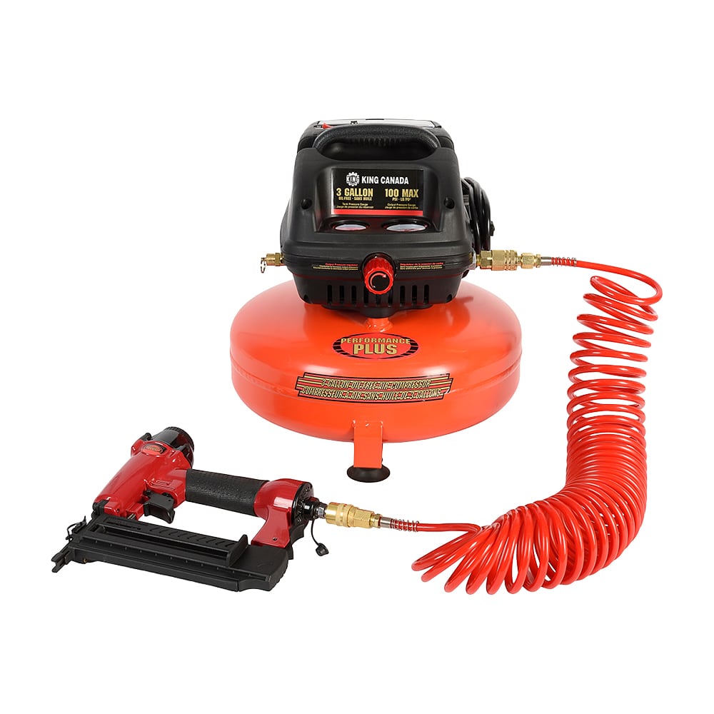 Ensemble de compresseur portatif 3 gallons et cloueuse de finition
