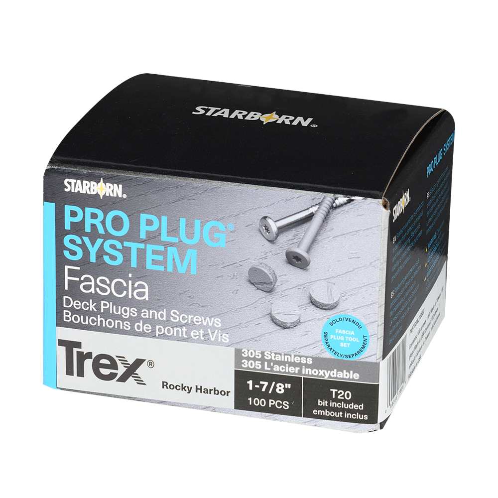 Trex Pro Plug Fascia Screws and Plugs Trex Rocky Harbor 1&nbsp;7/8&nbsp;in Pkg/100