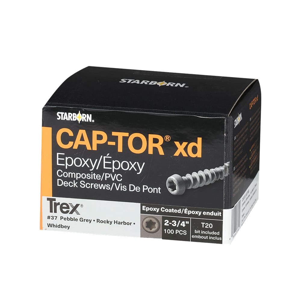 Trex Cap-Tor Decking Screws Pebble Grey 2&nbsp;3/4&nbsp;in Pkg/100