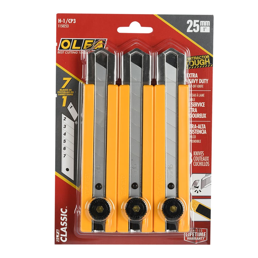 Heavy-Duty Utility Knife (H-1) 25 mm Pkg/3