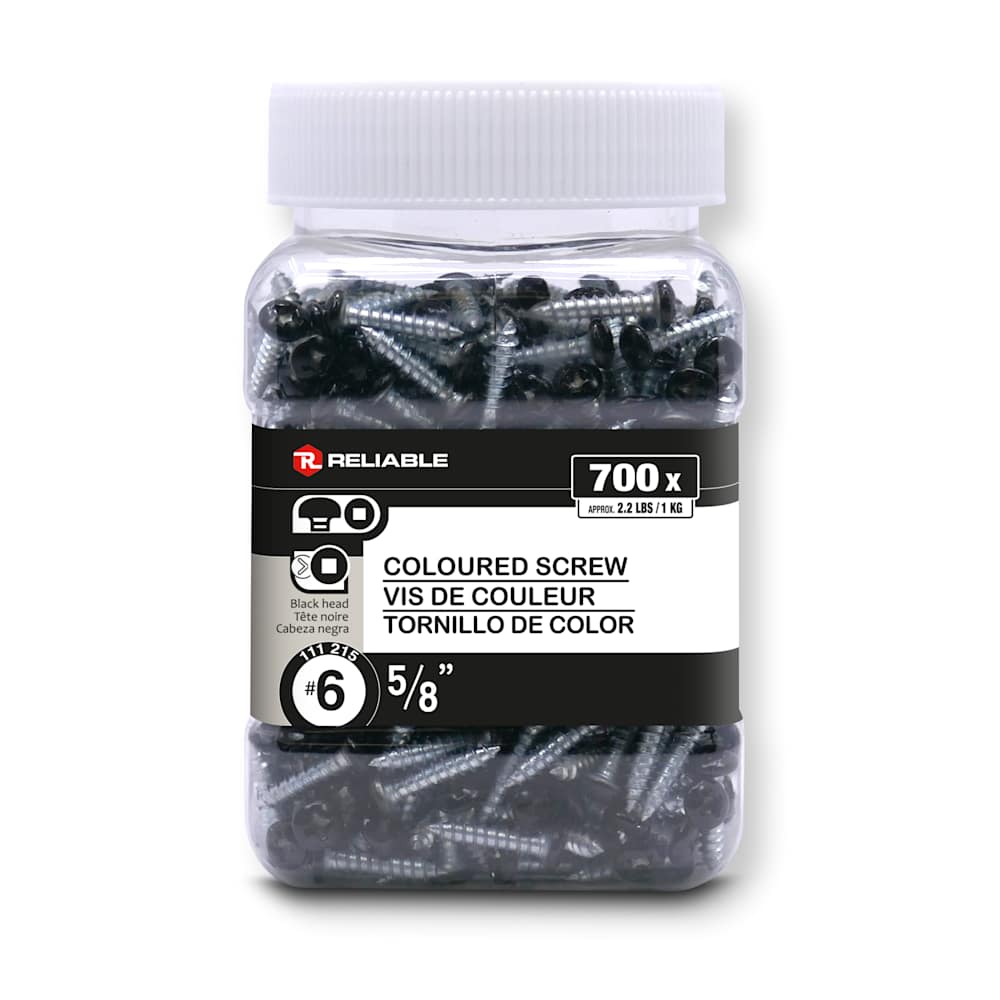 Black Soffit Screws 5/8&nbsp;in. n° 6 R.H. Pkg/700