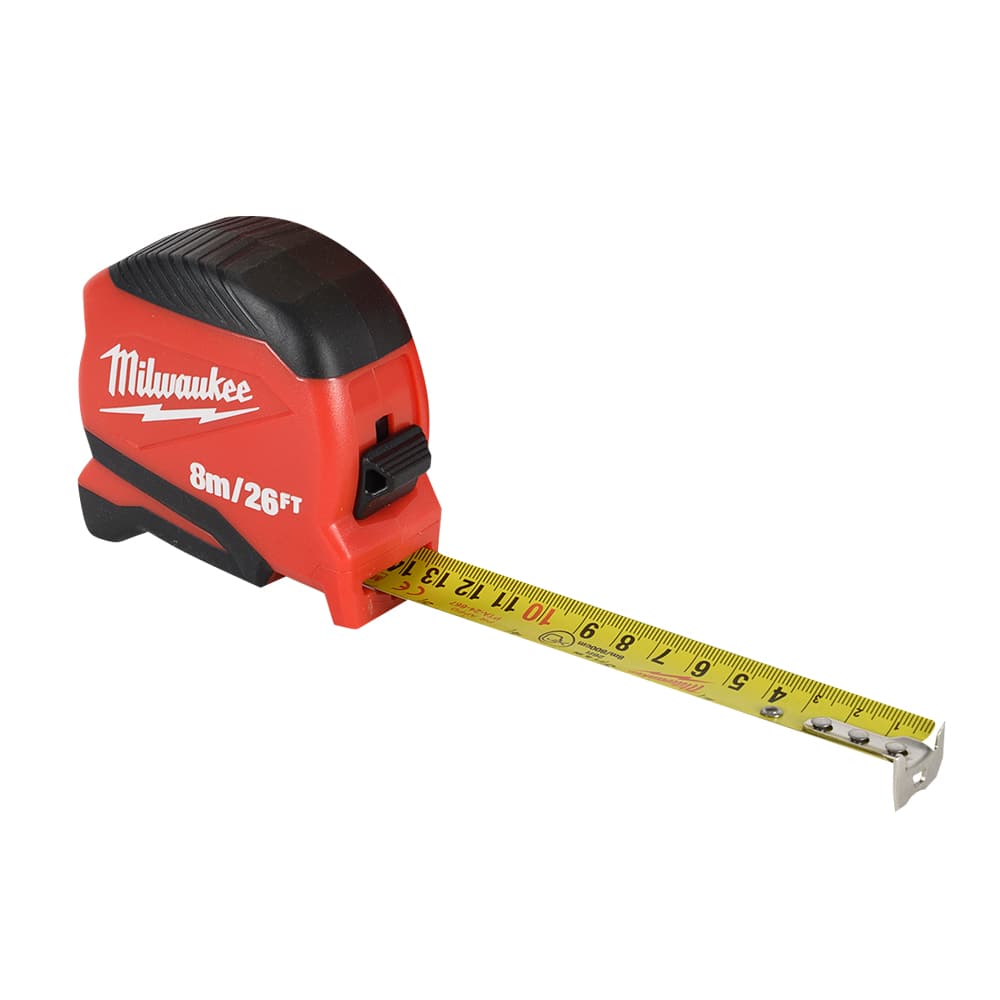 Ruban à mesurer compact 26&nbsp;pi/8&nbsp;m&nbsp;x&nbsp;1&nbsp;po MILWAUKEE