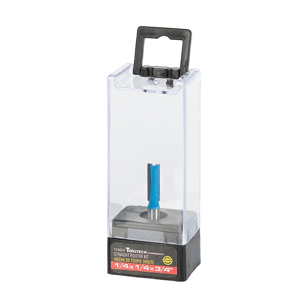 Mèche droite pour toupie 1/4&nbsp;po&nbsp;x&nbsp;1/4&nbsp;po&nbsp;x 3/4 po