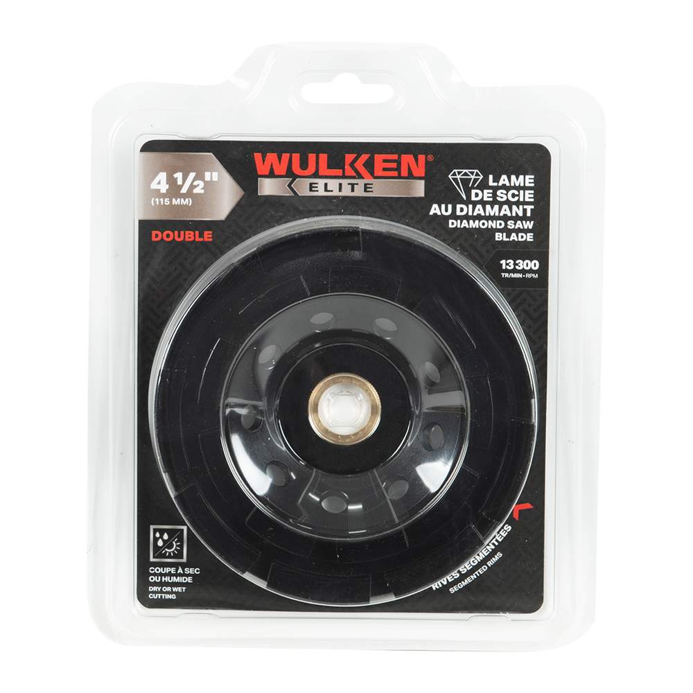 Disque double au diamant pour rectifieuse 4&nbsp;1/2&nbsp;po