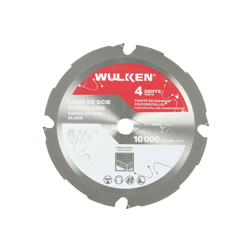 Lame de scie circulaire pour fibrociment 6&nbsp;1/2&nbsp;po 4&nbsp;dents