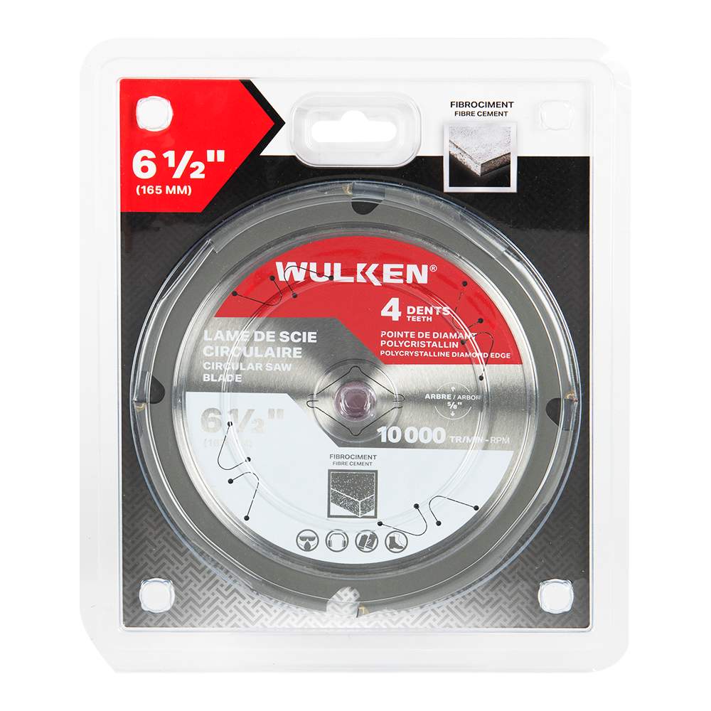 Lame de scie circulaire pour fibrociment 6&nbsp;1/2&nbsp;po 4&nbsp;dents