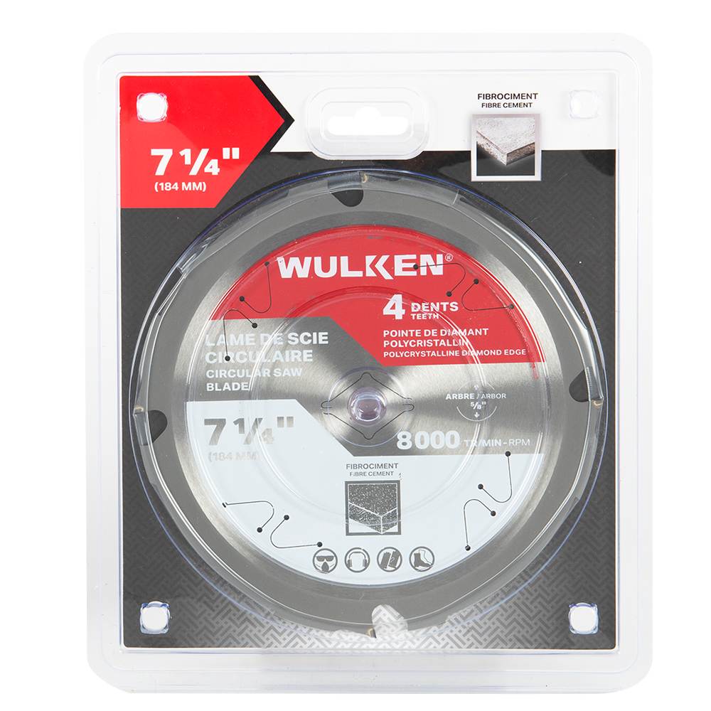 Lame de scie circulaire pour fibrociment 7 1/4&nbsp;po 4&nbsp;dents