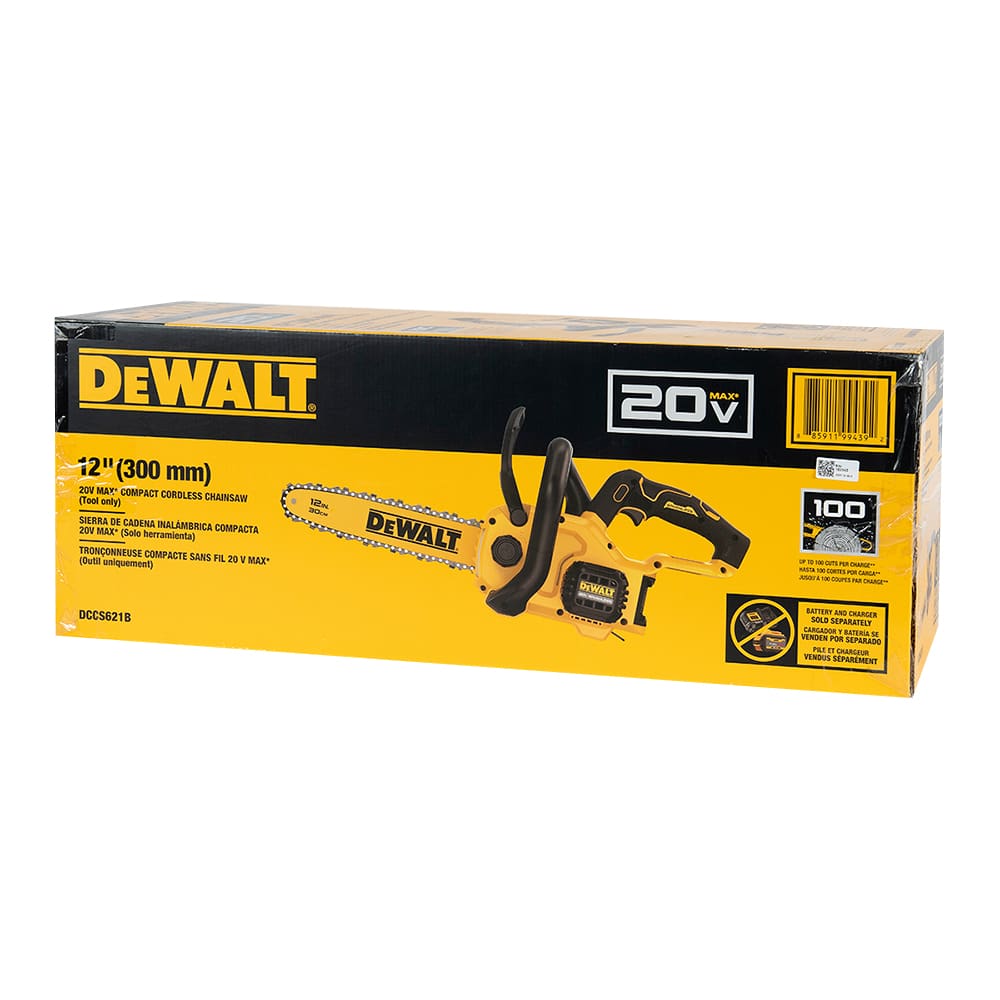 Scie à chaîne compacte 12 po sans balai sans fil 20 V MAX outil seul DEWALT