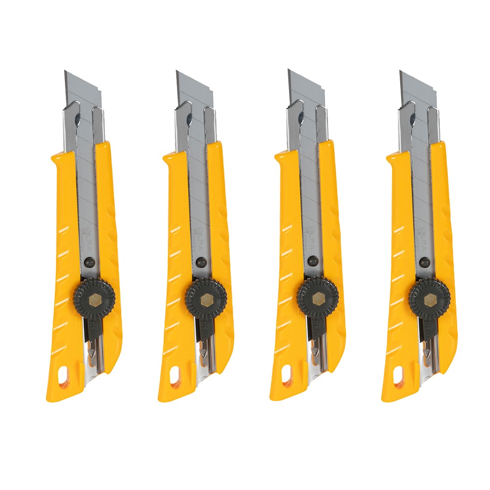 Sturdy Snap-Off Utility Knives (L-1) 18 mm Pkg/4
