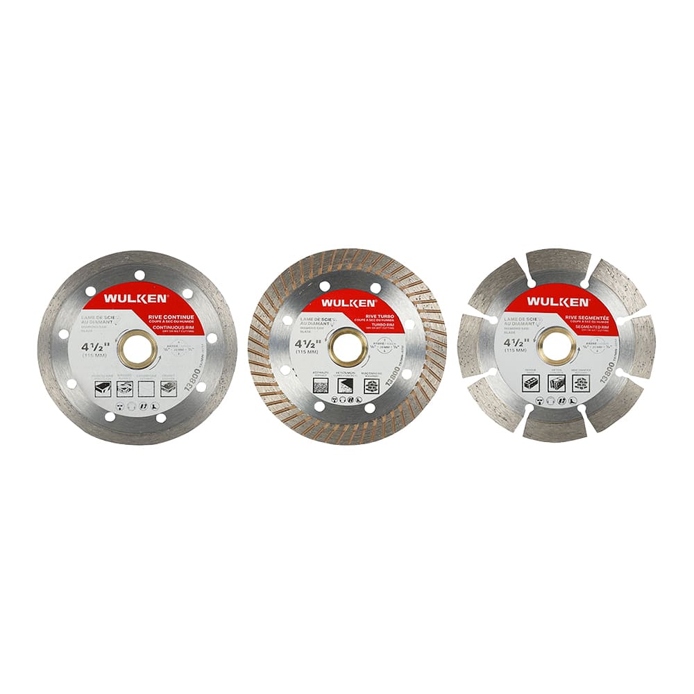 Ensemble de 3 lames au diamant pour rectifieuse 4 1/2 po WULKEN