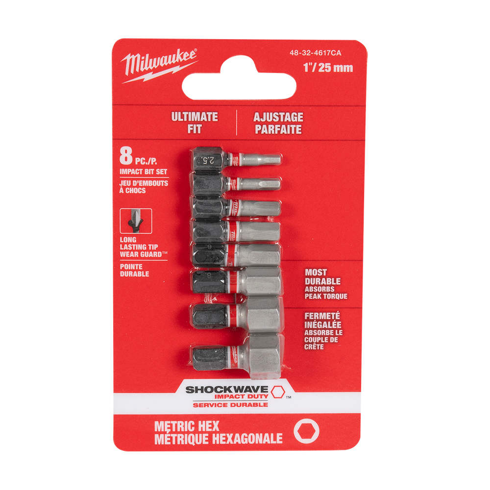 MILWAUKEE 1 in. Metric Hexagonal Screwdriver Bits Set/8