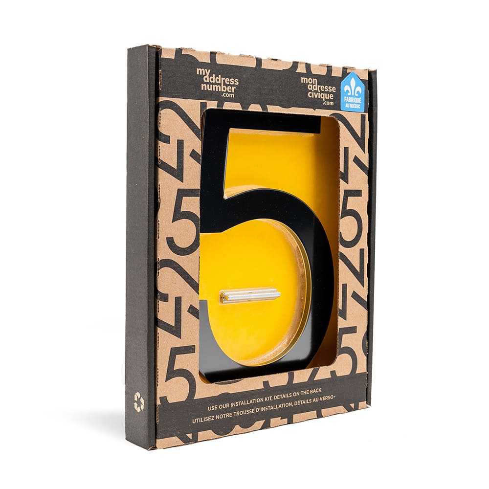 Chiffre 5 Bungalow en aluminium noir 8 1/2&nbsp;po