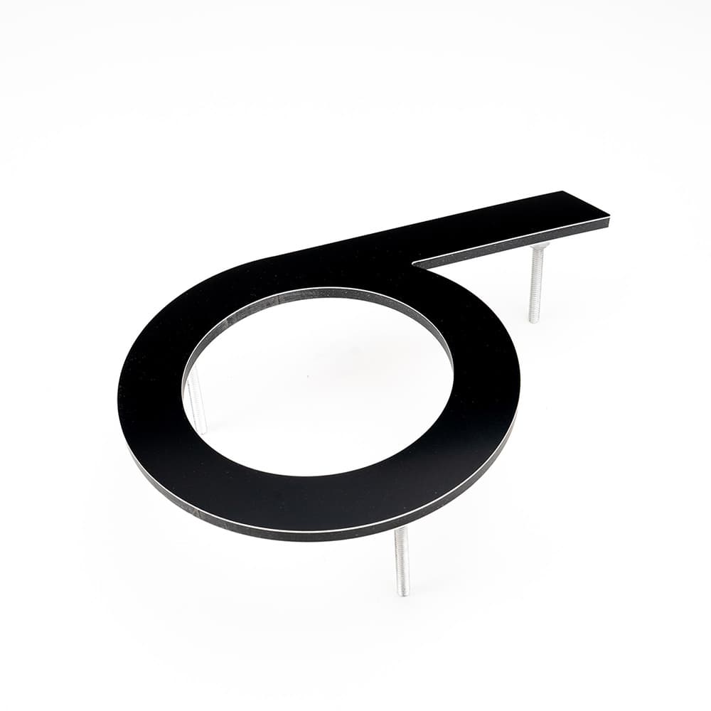 Chiffre 6 Bungalow en aluminium noir 8 1/2 po