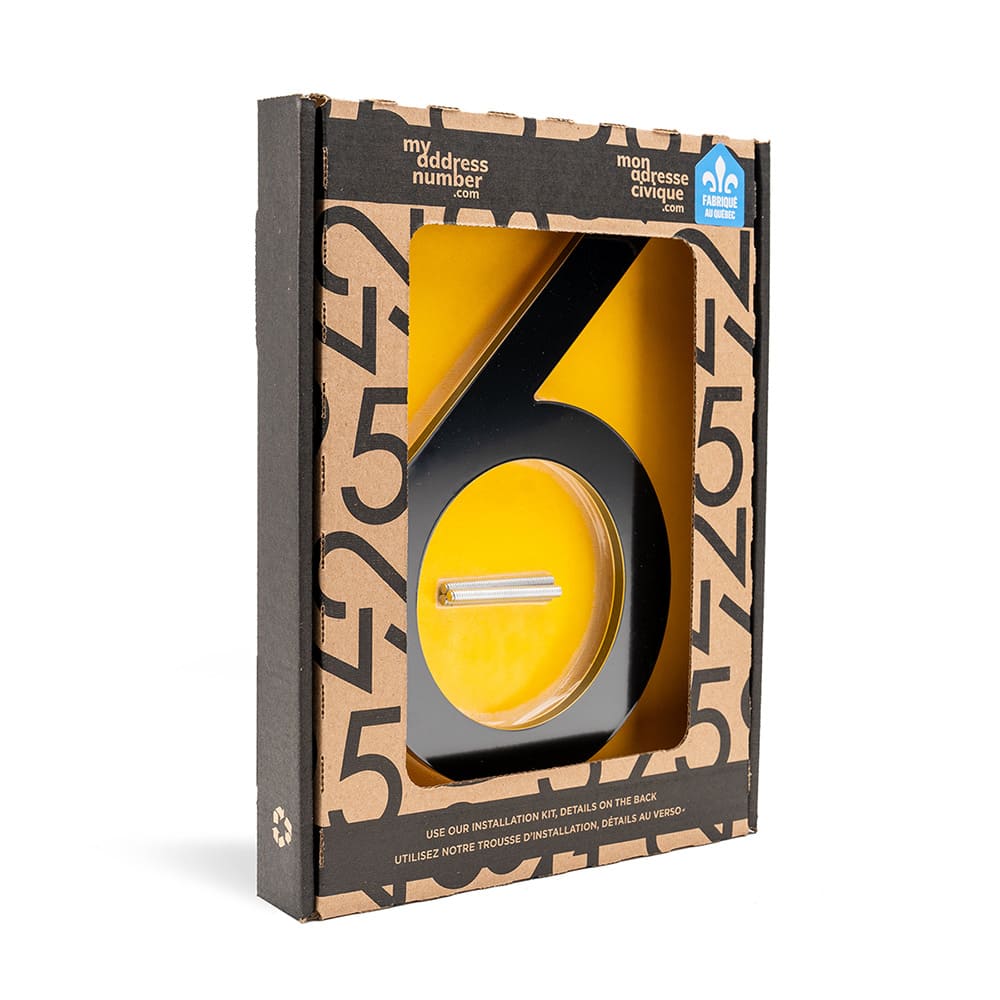 Chiffre 6 Bungalow en aluminium noir 8 1/2 po