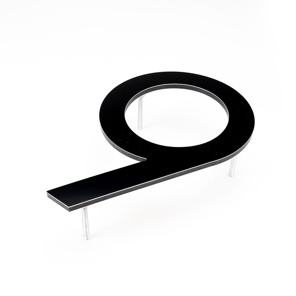 Chiffre 9 Bungalow en aluminium noir 8 1/2&nbsp;po