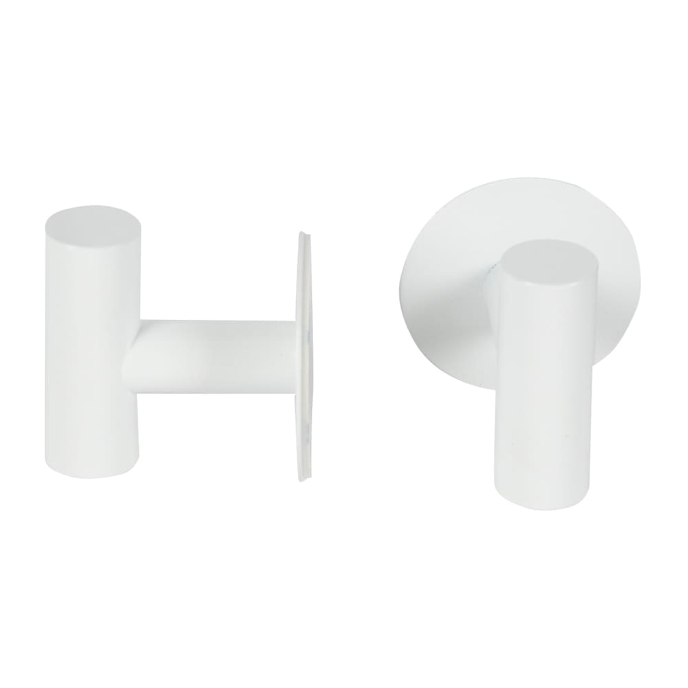 PRATICO Modern Adhesive Hooks White Pkg/2
