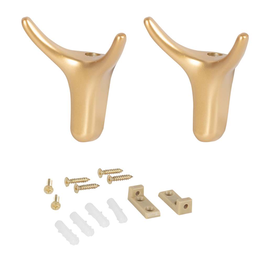 Crochets décoratifs cornes laiton Pqt/2 PRATICO