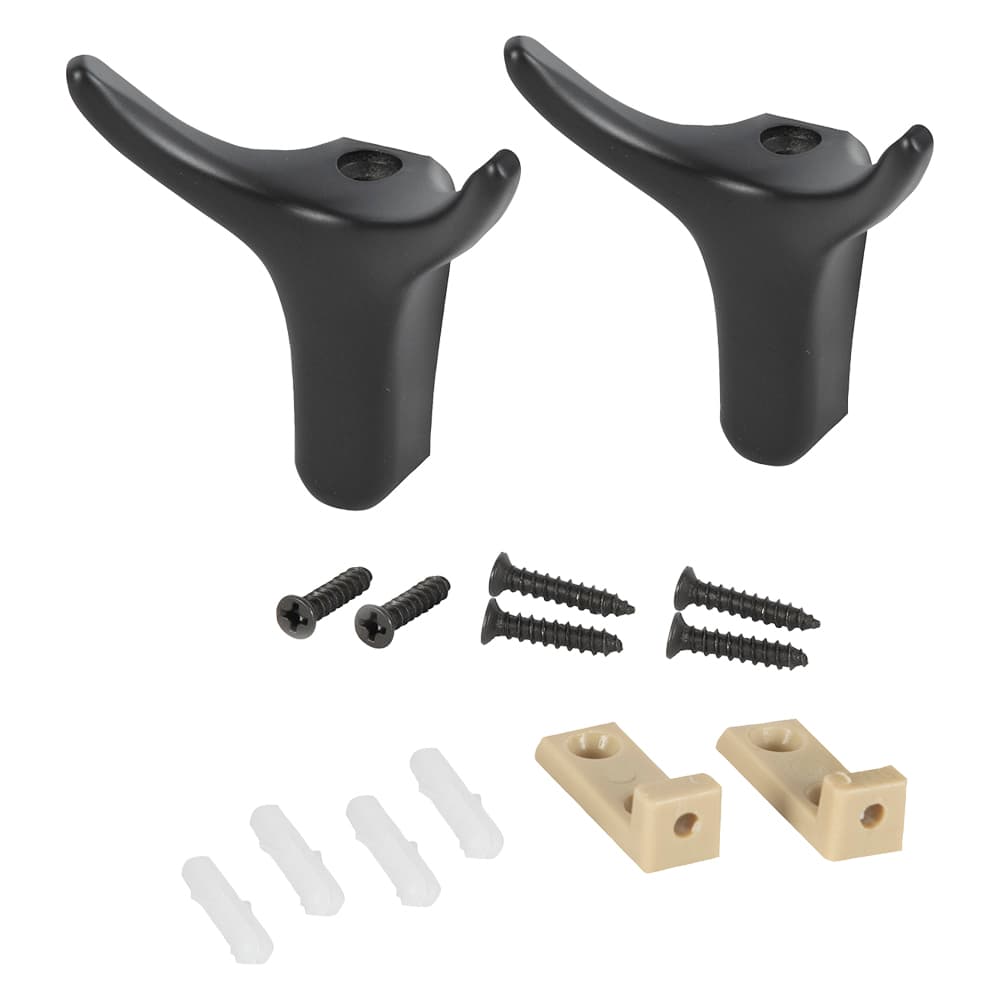 Crochets décoratifs noirs cornes Pqt/2 PRATICO