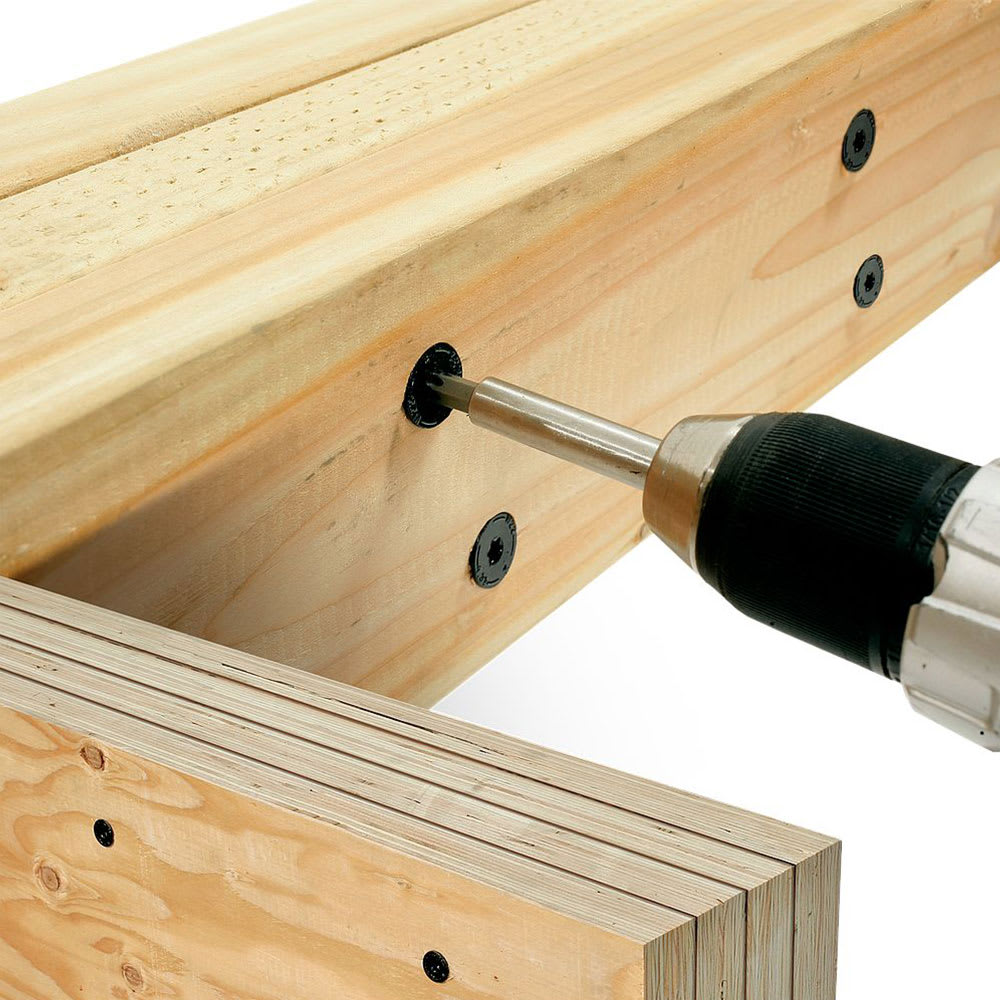 Indoor TRUSS-PLY Structural W.H. Wood Screw 3&nbsp;in. Black Pkg/50