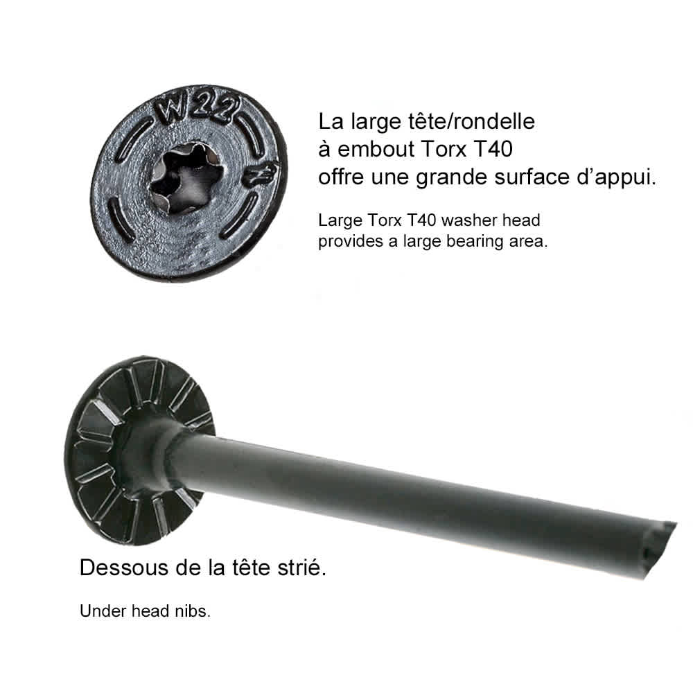 Indoor EWP-PLY Structural W.H. Wood Screw 6 3/4 in. Black Pkg/50