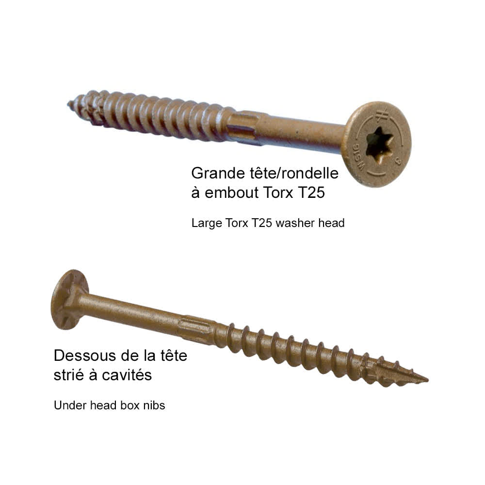 FRAMING Structural W.H. Wood Screw 2 1/2 in. Tan Pkg/50