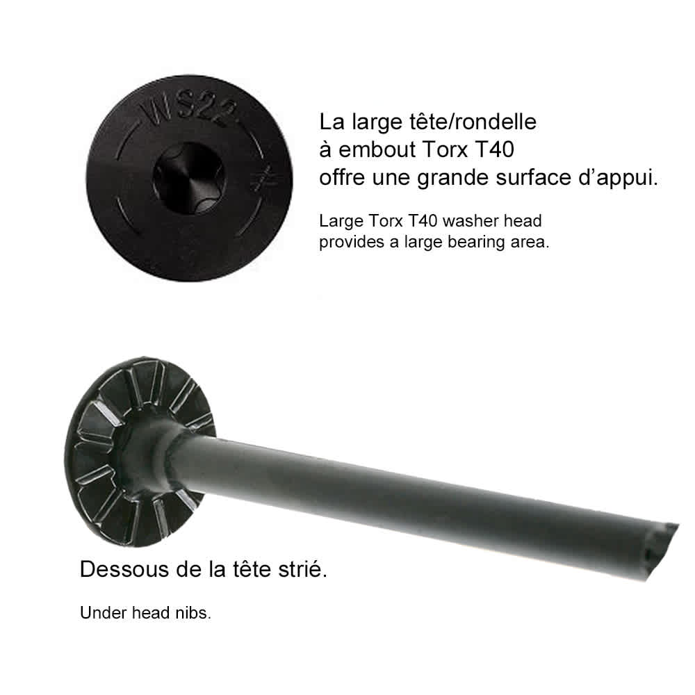 TIMBER DB Structural W.H. Wood Screw 5&nbsp;in. Black Pkg/50