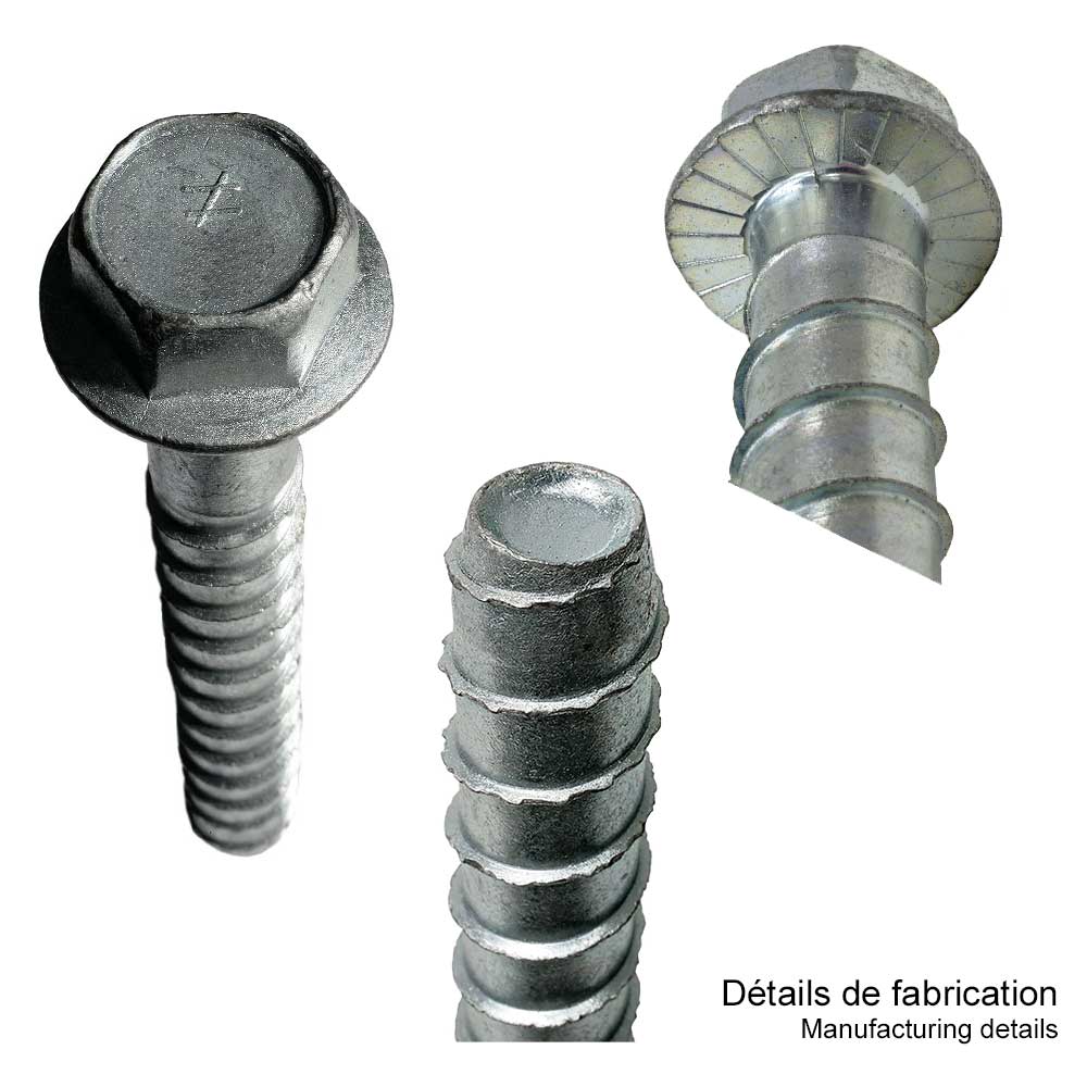 Vis d'ancrage pour le béton Titen&nbsp;HD 1/2&nbsp;po&nbsp;x&nbsp;4&nbsp;po T.H. Pqt/20