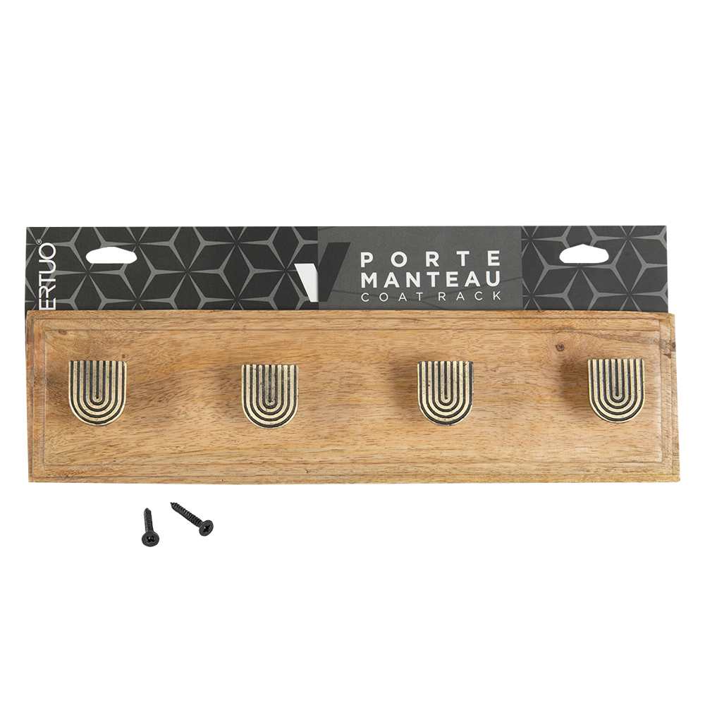 VERTUO 4-Hook Wall Mount Coat Rack 15&nbsp;in