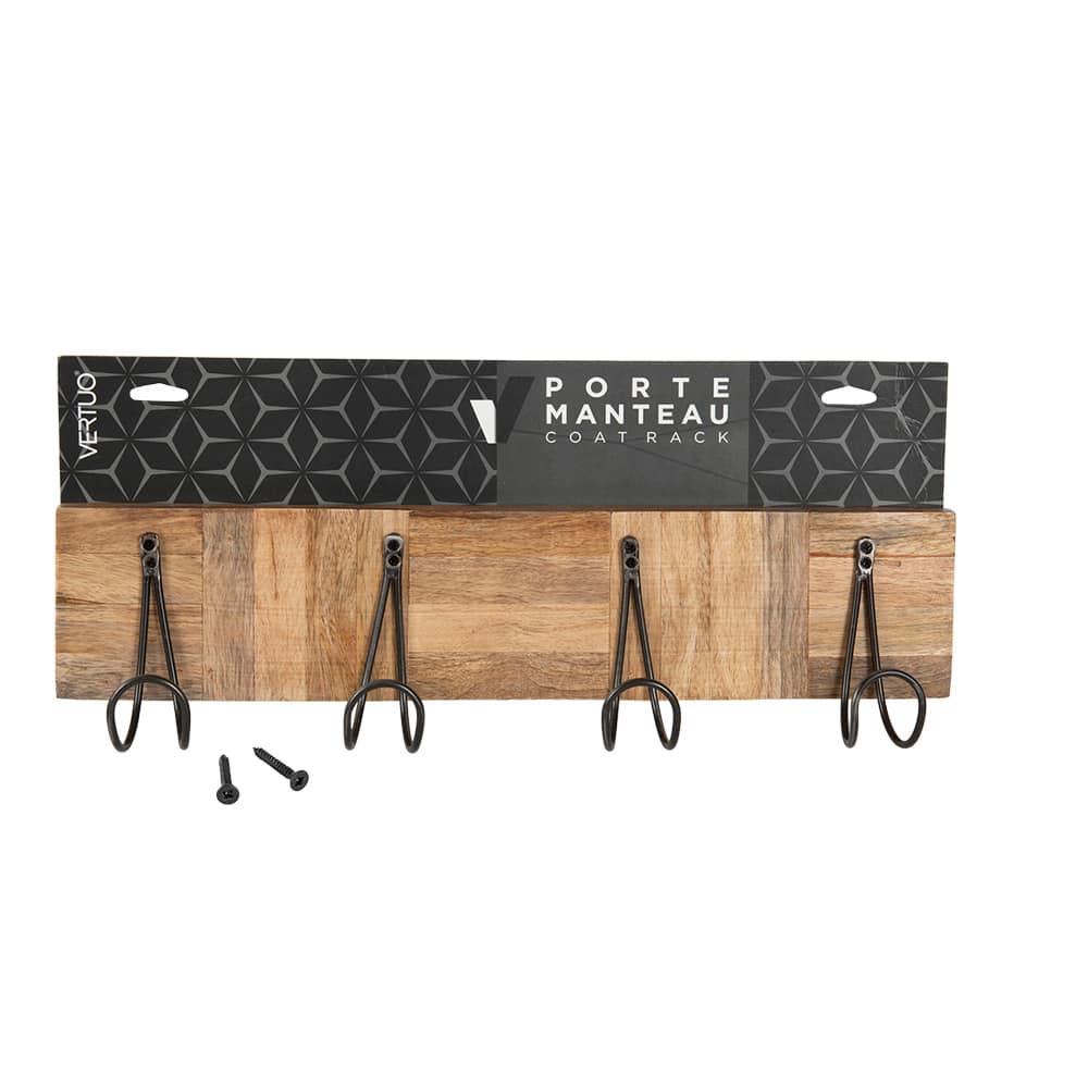 VERTUO 4-Hook Wall Mount Coat Rack 18&nbsp;in