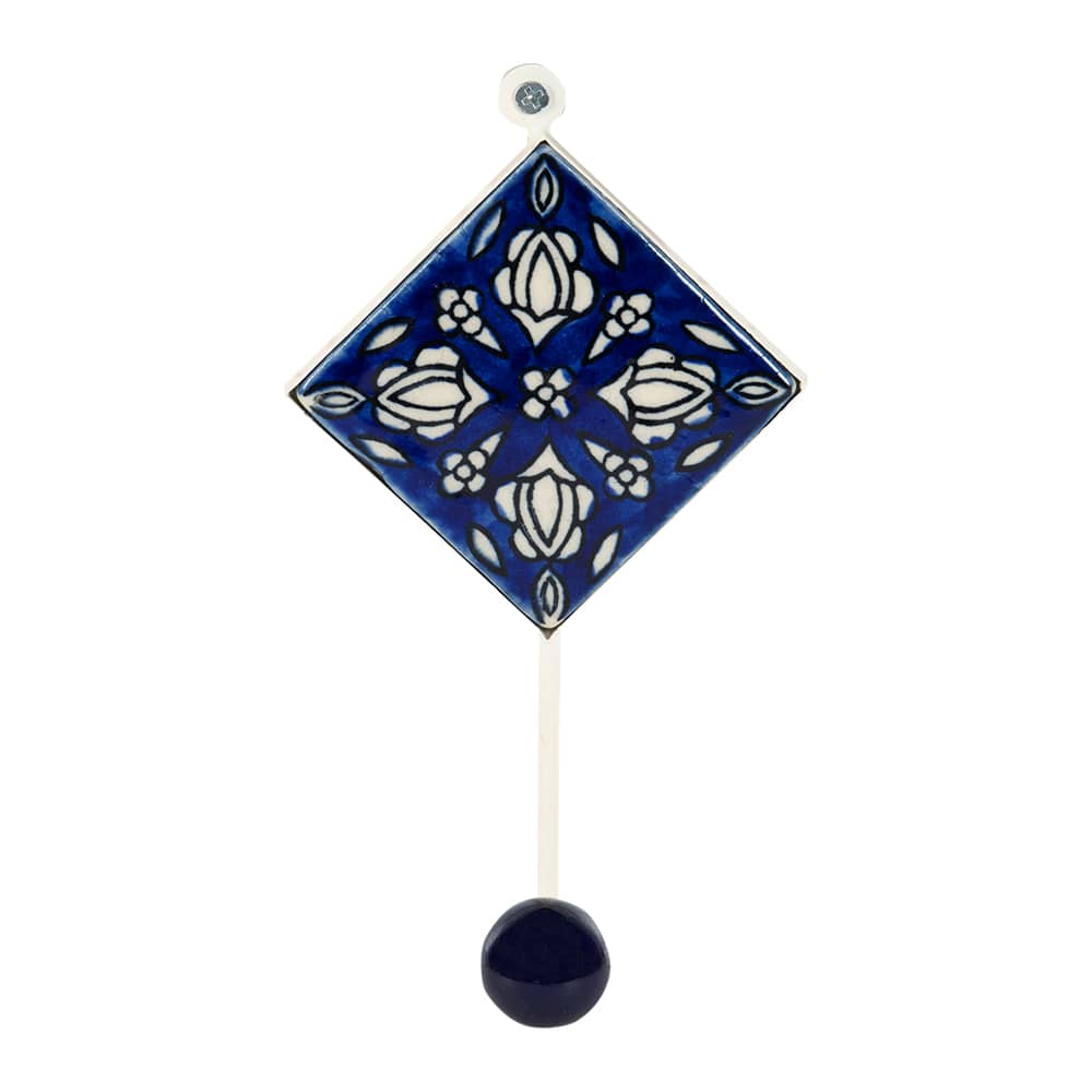 VERTUO Floral Tile Decorative Coat Hook 8 in