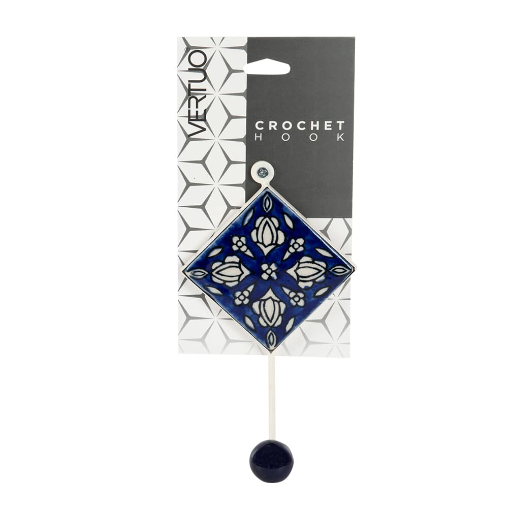 VERTUO Floral Tile Decorative Coat Hook 8 in