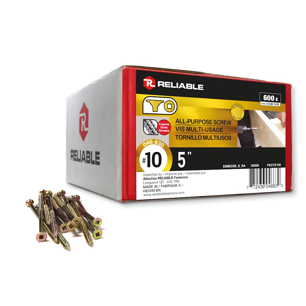 All Purpose Wood Screws 5 in., n°  10 Pkg/600