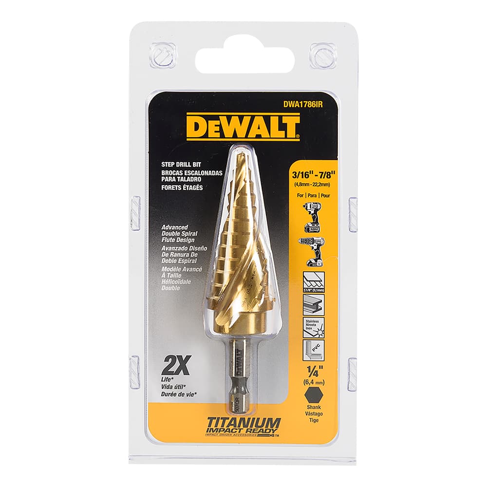 Foret/mèche étagé 3/16&nbsp;po à 7/8&nbsp;po DEWALT Impact Ready