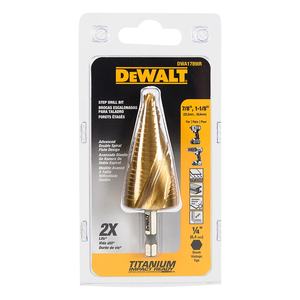 Foret/mèche étagé 7/8&nbsp;po à 1&nbsp;1/8&nbsp;po DEWALT Impact Ready