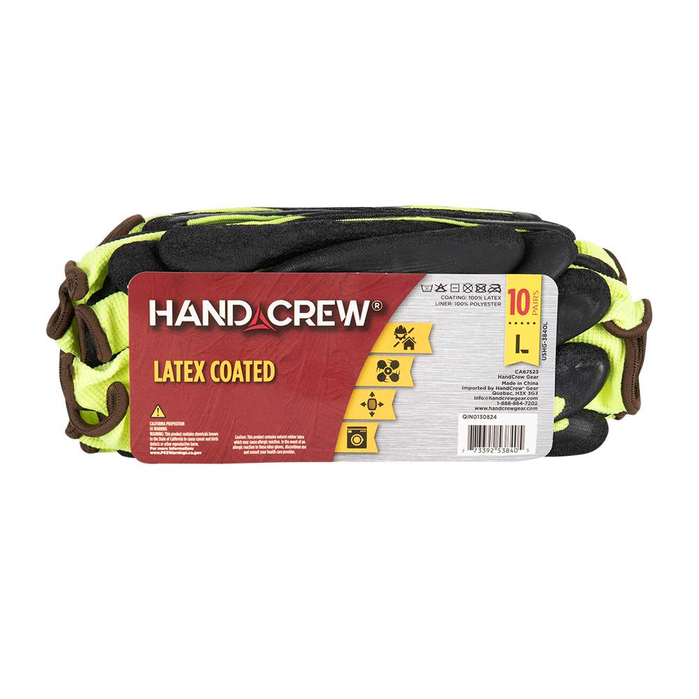 Non-Slip Work Gloves Large Pkg/10