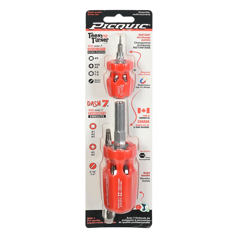Set of 2 Picquic multi‑bit screwdrivers