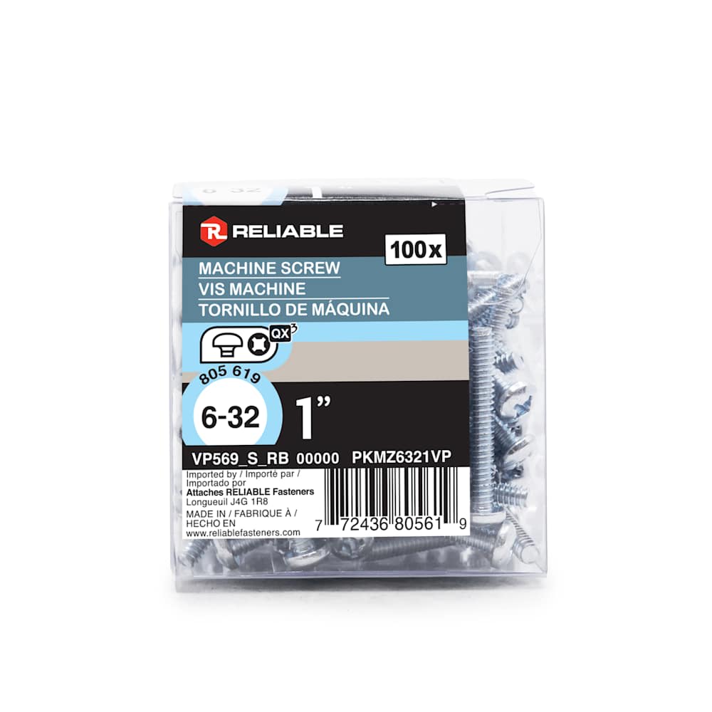 Machine Bolts 6-32 x 1 in. 100/Box