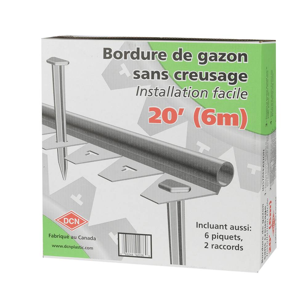 Bordure pour pelouse sans creusage 20 pi