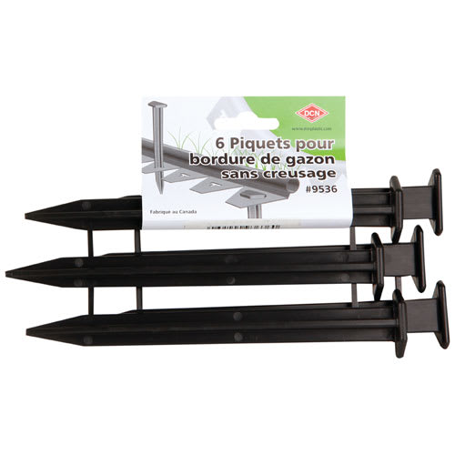 Piquets de bordure pour pelouse sans creusage Pqt/6