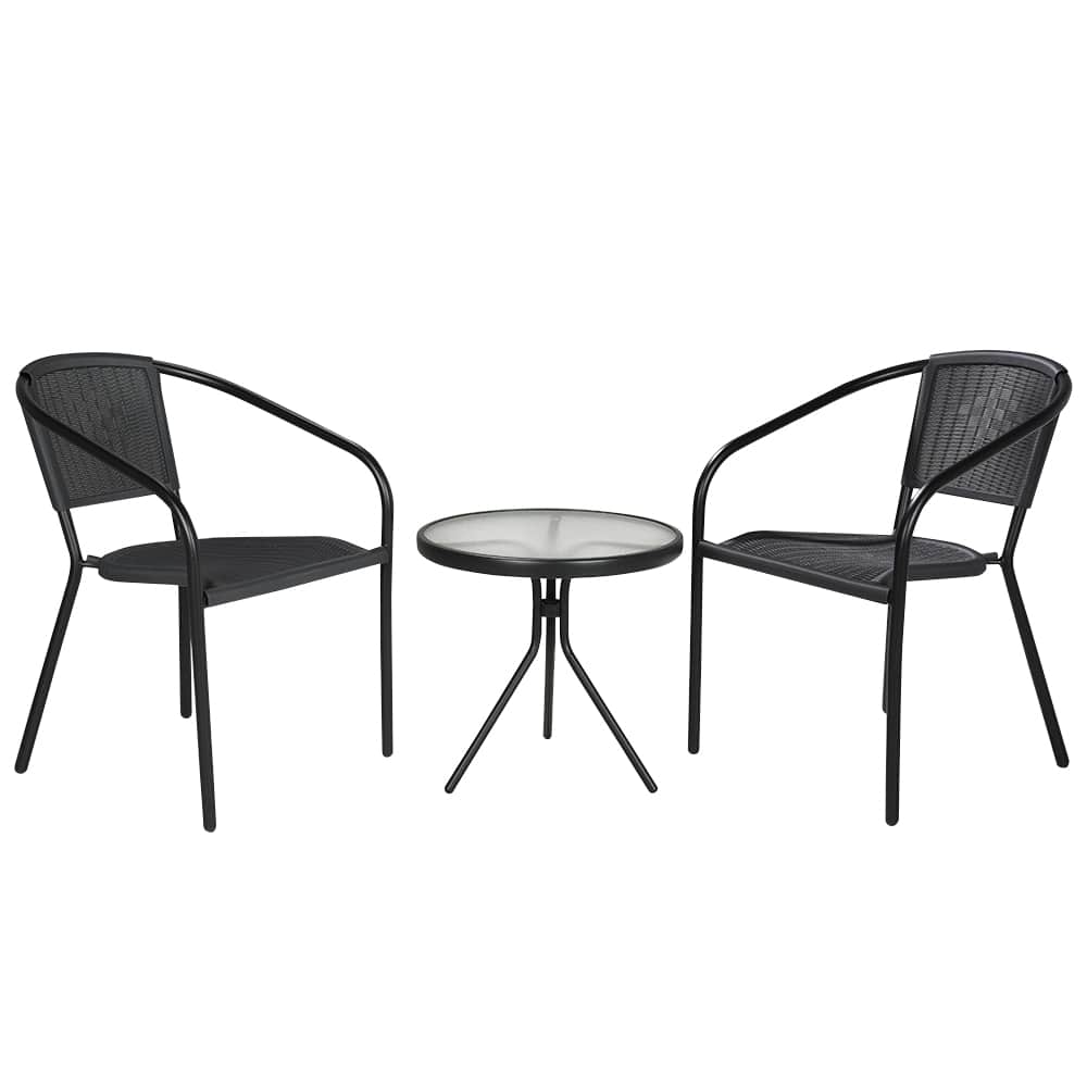 VERTUO Black Steel Round Side Table 19&nbsp;11/16&nbsp;in.