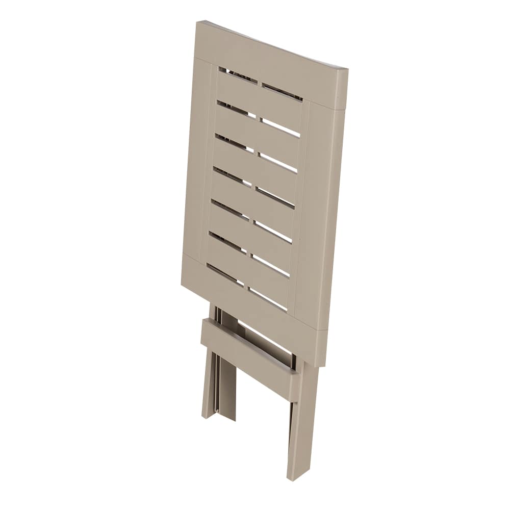 Beige Resin Folding Side Table 17 in.
