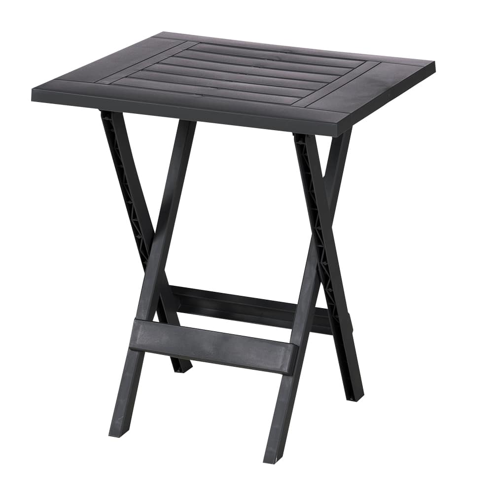 Grey Resin Folding Side Table 17 in.