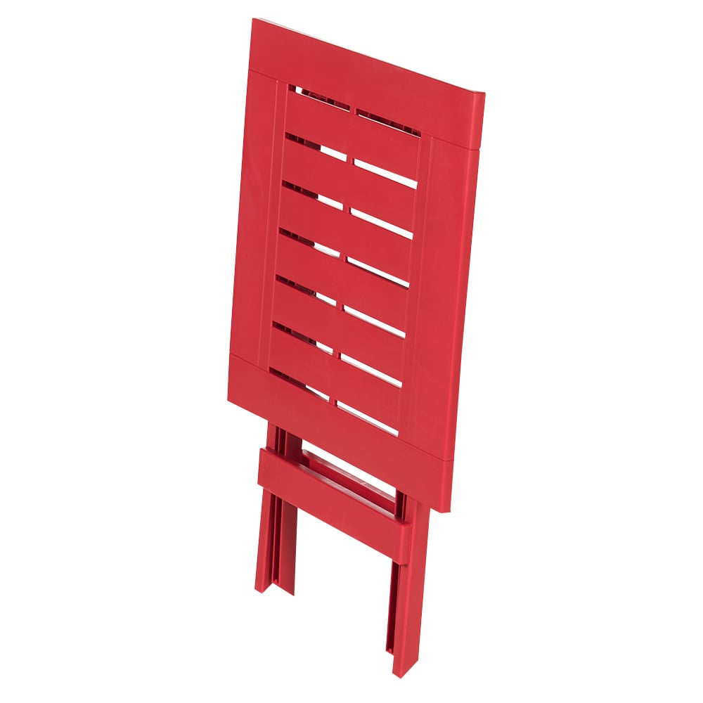 Red Resin Folding Side Table 17 in.