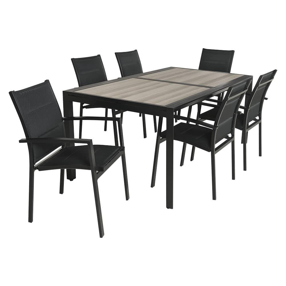 VERTUO Black Modern Aluminum Patio Chair
