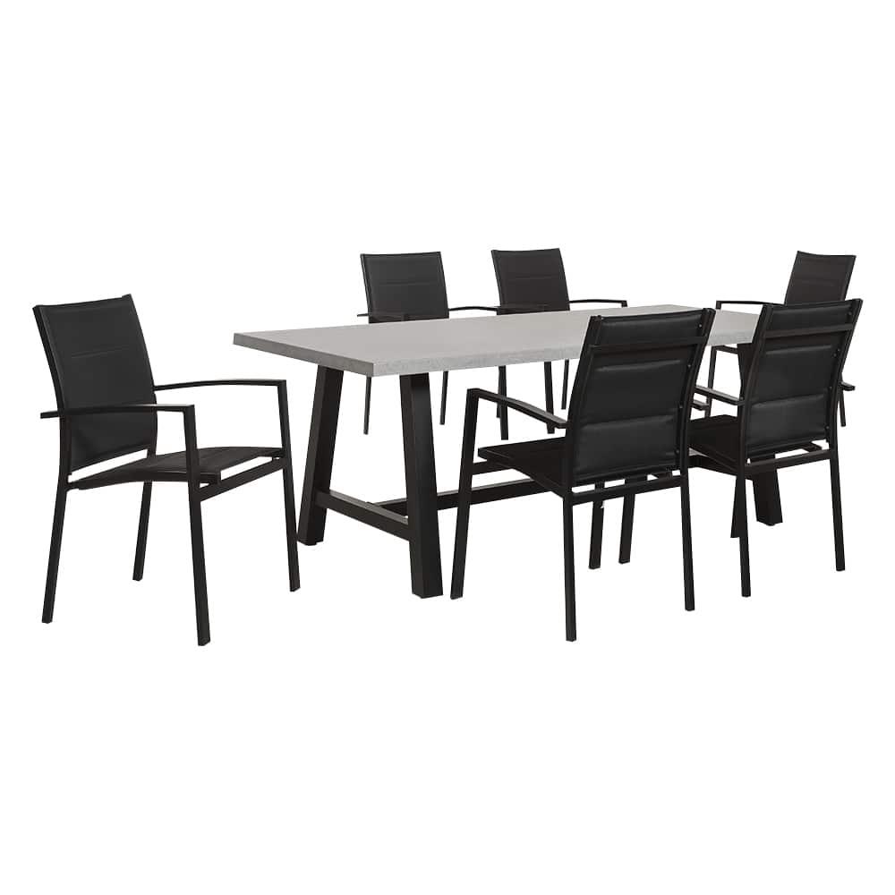 VERTUO Black Modern Aluminum Patio Chair