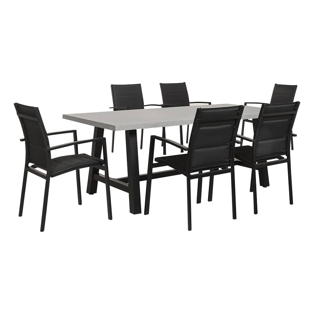 VERTUO Black Modern Aluminum Patio Chair