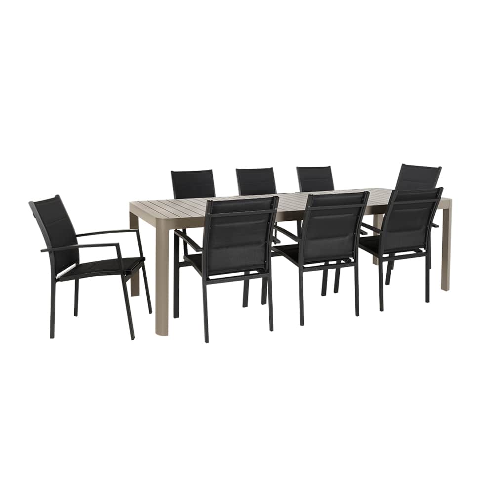 VERTUO Black Modern Aluminum Patio Chair