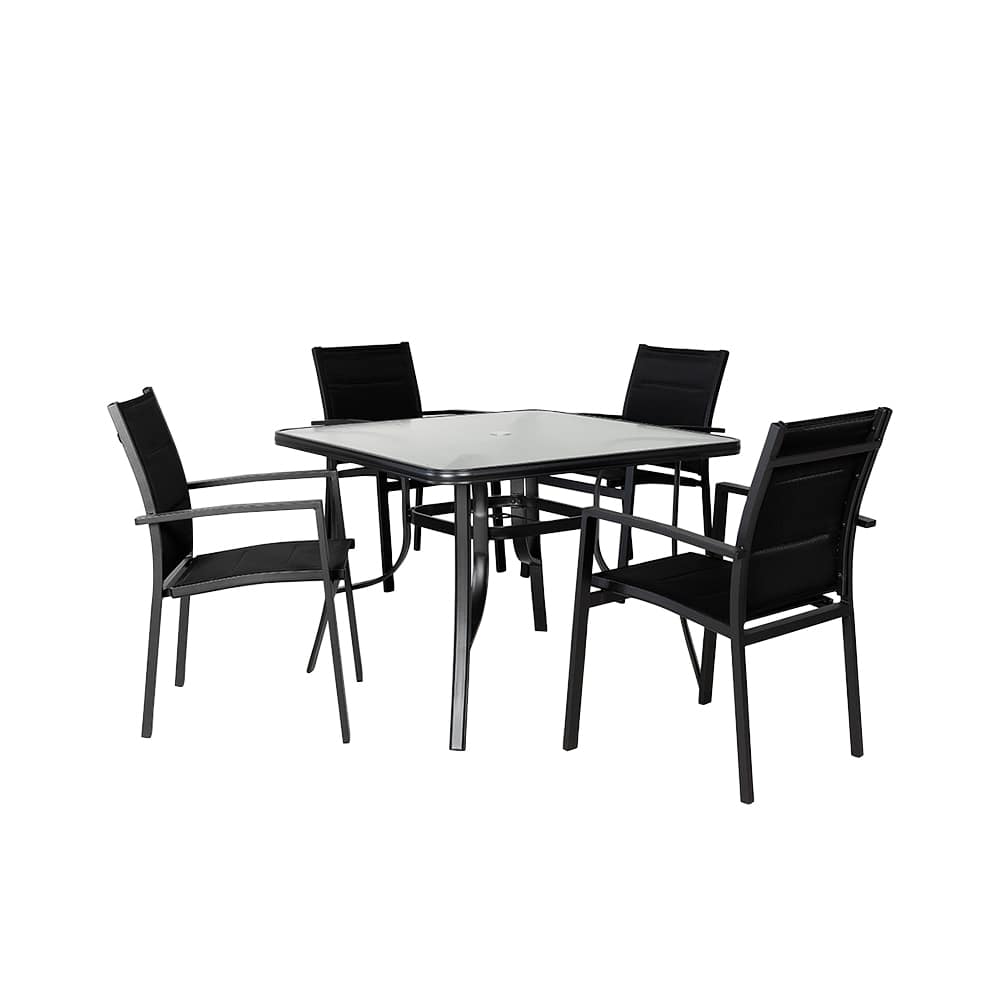 VERTUO Black Modern Aluminum Patio Chair