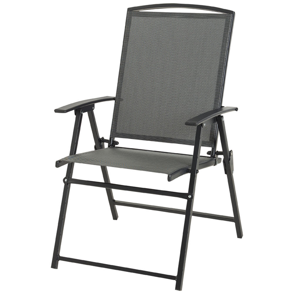 VERTUO Charcoal Steel Davao Folding Patio Chair