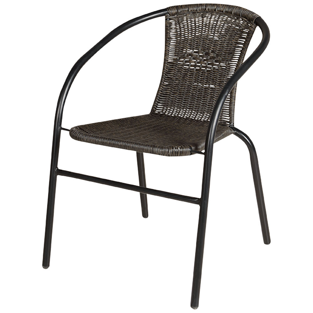 Chaise bistro Paris en acier noir et espresso VERTUO
